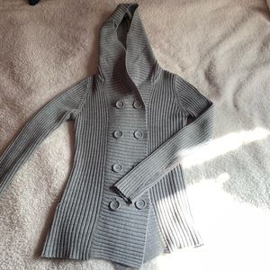 Grey button up sweater